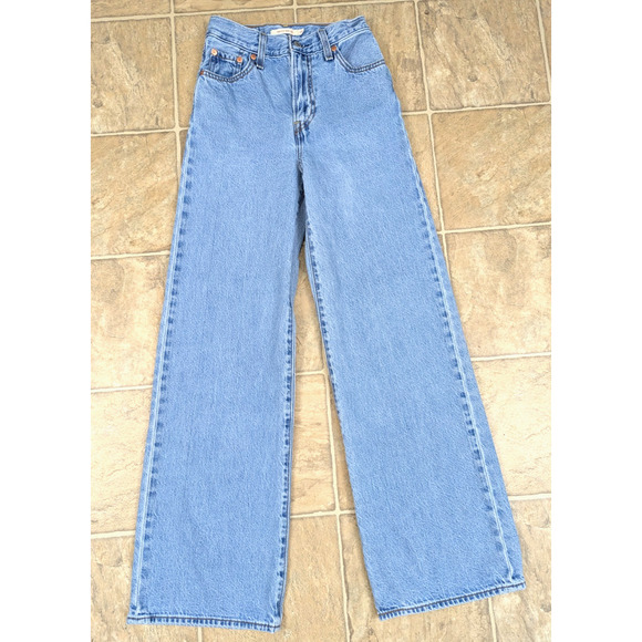 Levi's Denim - Levi Jeans sz 23 Ribcage Wide Leg denim blue high rise no stretch women 2834
